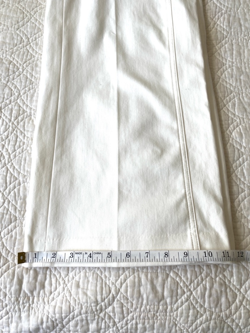 Ann Taylor White Ivory Wide Leg Cropped Cotton Blend Pants Size 2 Petite - Picture 9 of 13